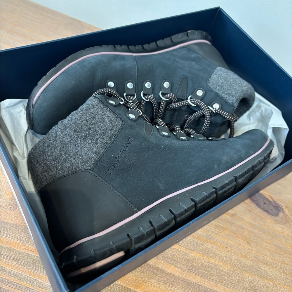 Cole Haan Black Lace Up Boots - Picture 8 of 8